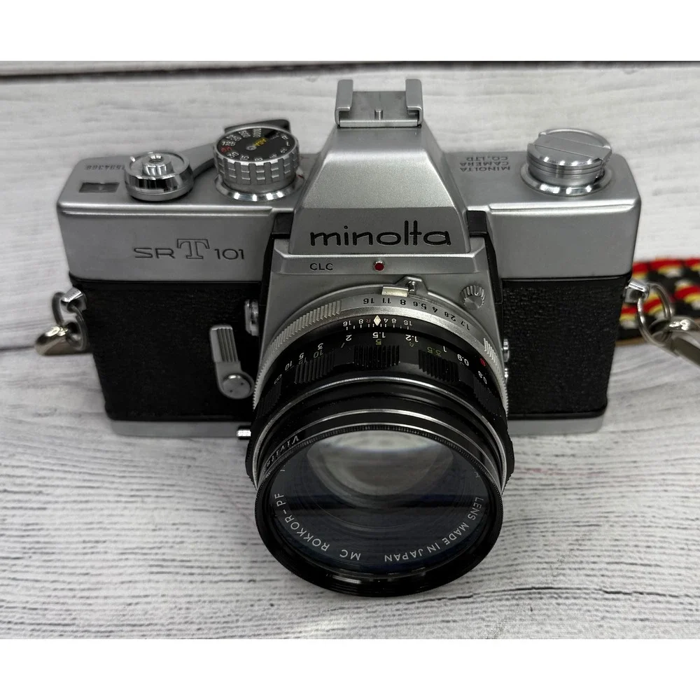 Minolta SRT 101‎ 35mm SLR Film Camera with MC Rokkor-PF 55mm f1.7 Lens Silver